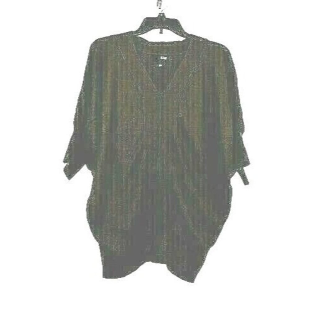 A.N.A Sweater Womens Size Large Army Fatigue Green V Neck 3/4 Sleeve Pullover